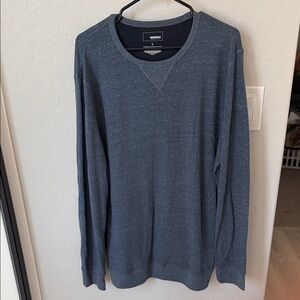 Sonoma Men's Heathered Navy Crewneck Sweater